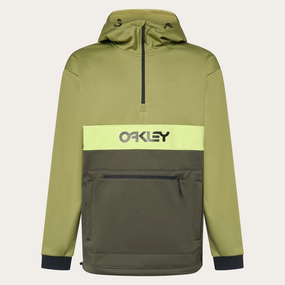 TNP Nose Grab Softshell Hoodie Felpa Snowboard Uomo Acid Green Olive