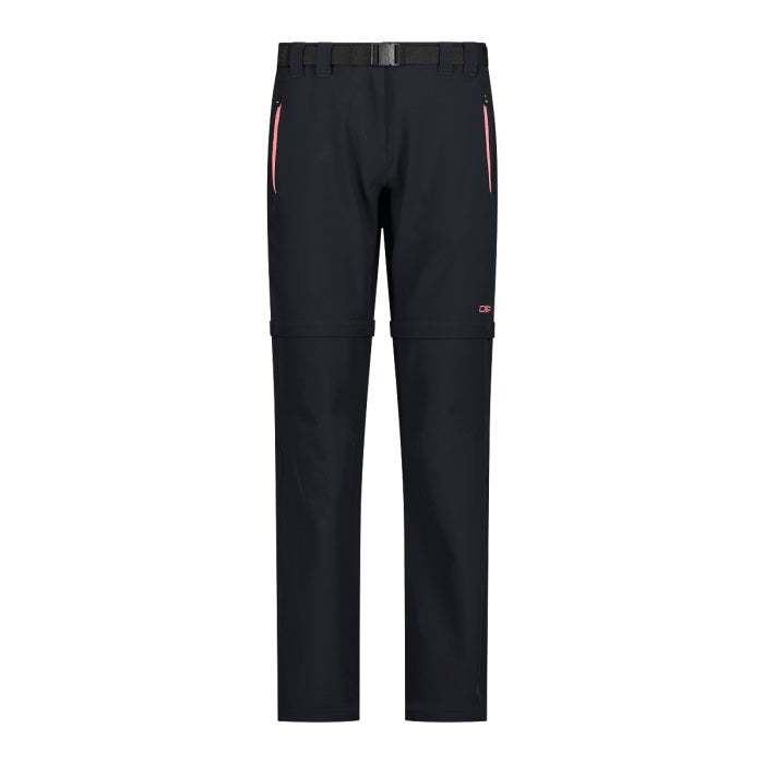Woman Zip Off Pant Montagna Antracite Orchidea