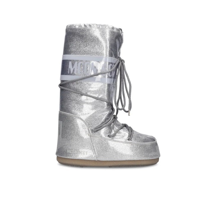 Moon Boot Icon Glitter Silver