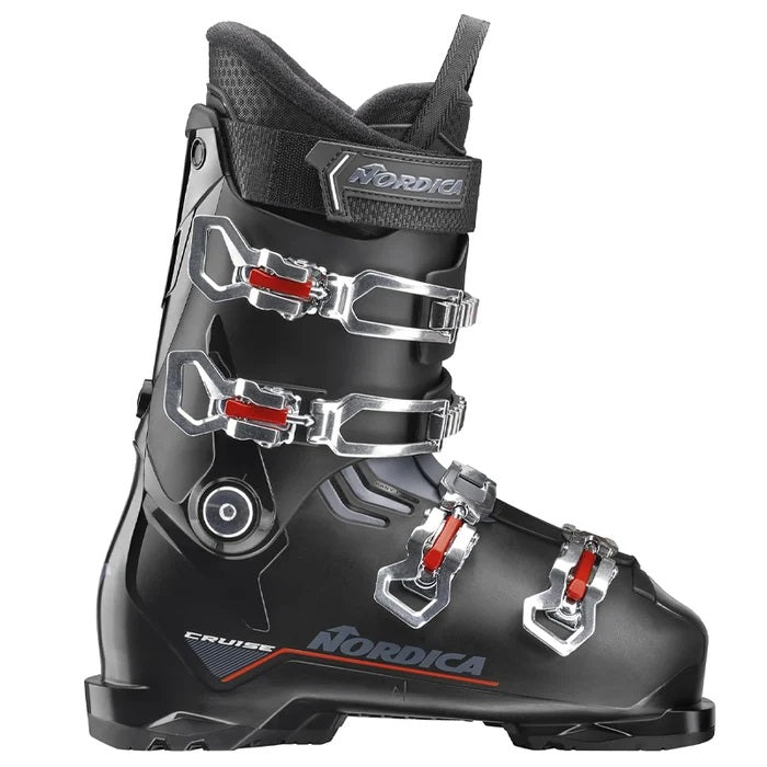 Nordica The Cruise Uomo 2027 – last Wide 104 mm Nordica The Cruise 2027, scarpone da sci uomo Black Grey Red con quattro leve e calzata ampia