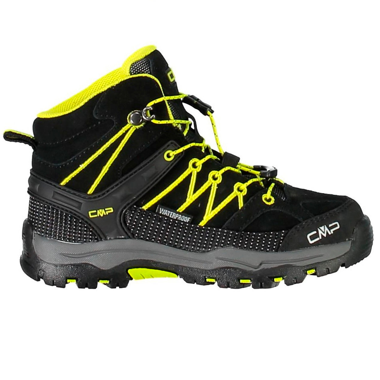 Kids Rigel Mid Scarpa Trekking Black Yellow Bambino