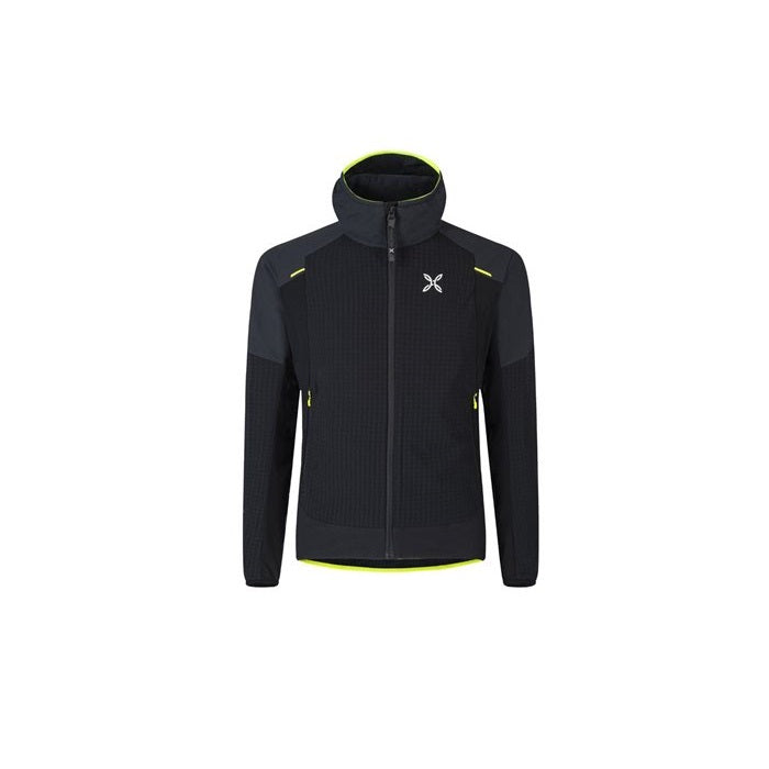 Wind Revolution Confort Fit Jkt Secondo Strato Montagna Nero Giallo Fluo
