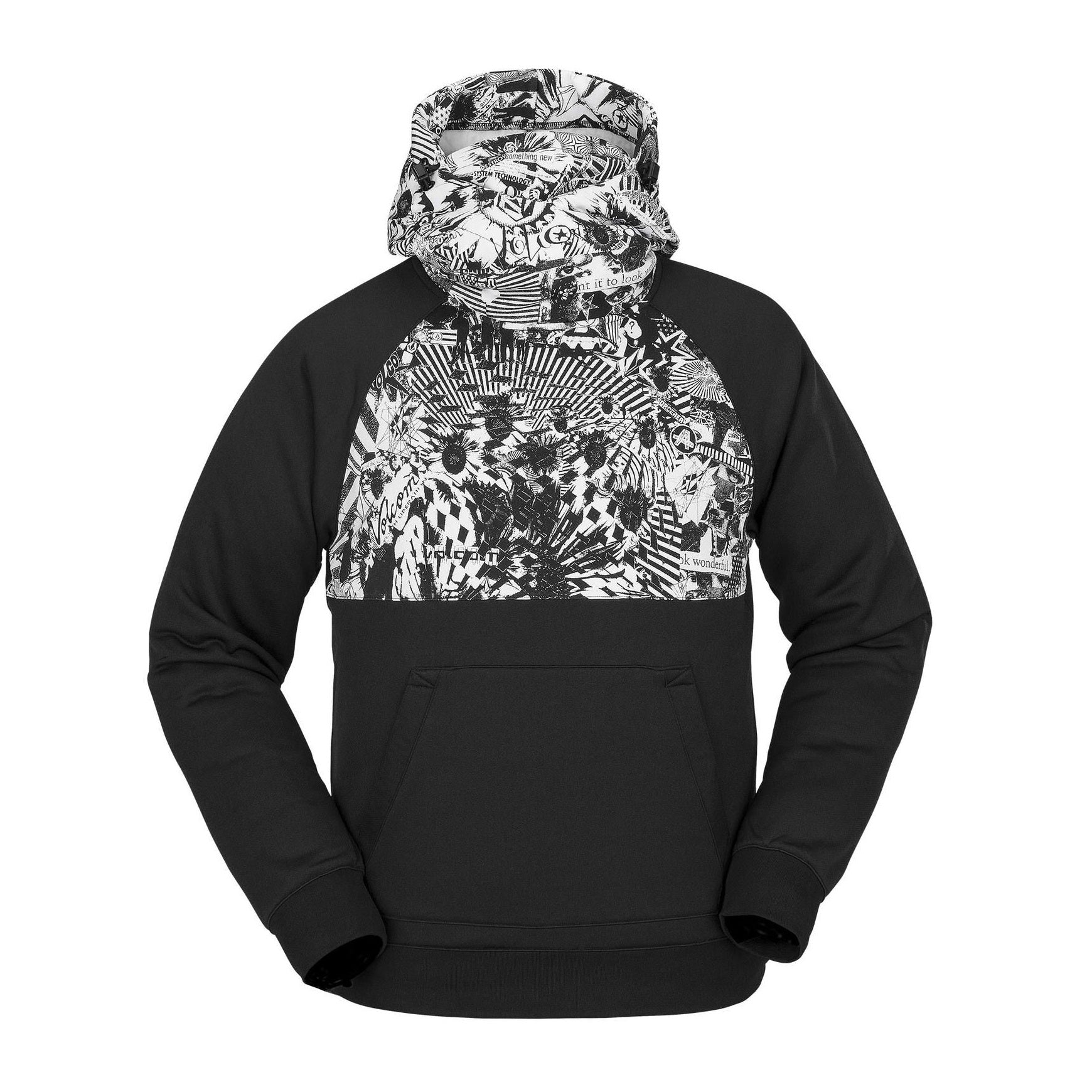 Hydro Riding Hoodie Felpa Snowboard Uomo Black White