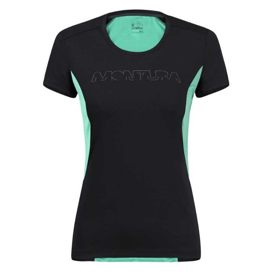 Run Logo T-Shirt Woman Nero Care Blue